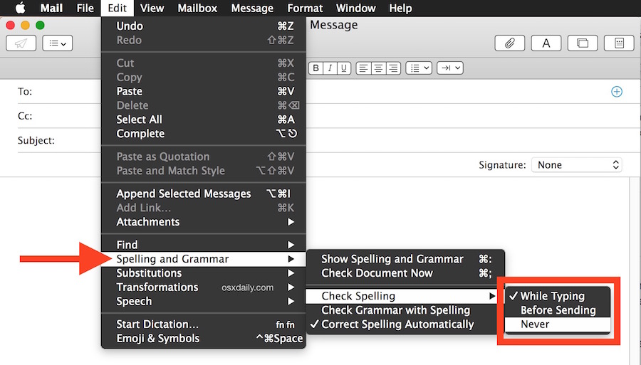 how to spellcheck excel for mac